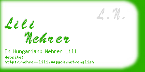 lili nehrer business card